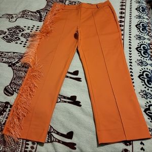 Elegant Hanifa  Ava feather detail pants